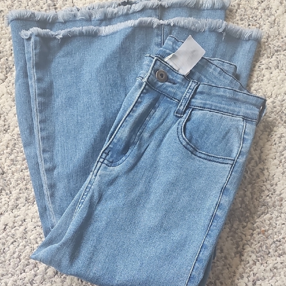 Three Bird Nest Blue Flare Wide Leg Jeans